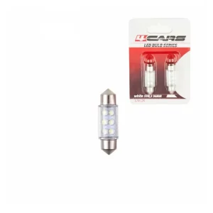 Bec tip LED 12V sofit cu 6 leduri 10x36mm SV8,5-8 2buc - Alb