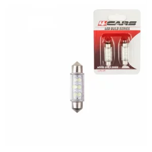 Bec tip LED 12V sofit cu 6 leduri 10x39mm SV8,5-8 2buc - Alb