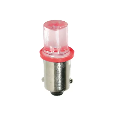 Bec tip LED 24V poz semn bord soclu metal T4W BA9s 2buc - Rosu