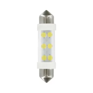 Bec tip LED 24V sofit cu 6 leduri 11x41mm SV8,5-8 2buc - Alb