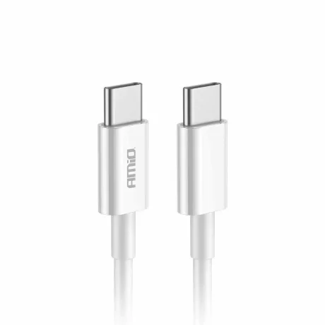Cablu de date si incarcare USB Type-C la tip USB Type-C, 60W, 100cm, FullLINK Amio, Alb