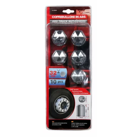 Capacele ABS prezoane camion 10buc - 32mm - Crom
