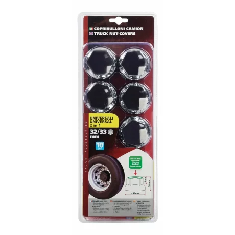 Capacele ABS prezoane camion 10buc - O 32/33mm - Crom