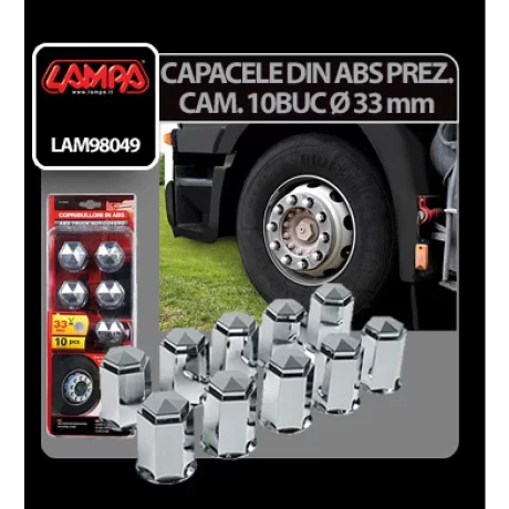 Capacele ABS prezoane camion 10buc - O 33mm - Crom