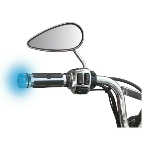 Capete ghidon motocicleta universale iluminate 12V Blue-Wings 2buc - Albastru