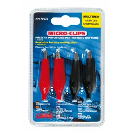 Cleme de precizie pentru tester acumulator Micro-Clips 4buc 4,5cm