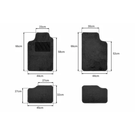 Covorase mocheta universale Amio TEX-1, 4buc - Negru
