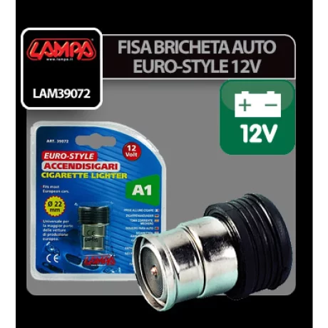 Fisa bricheta auto Euro-Style - O 22mm - 12V