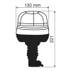 Girofar stroboscopic galben LED cu fixare DIN 12/24V RL-9