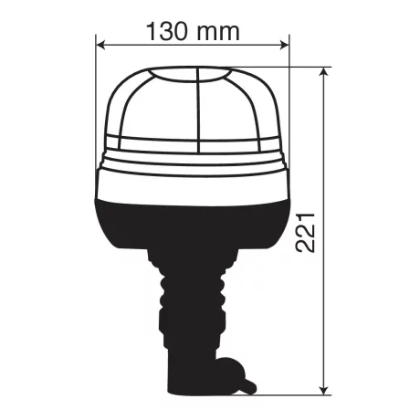 Girofar stroboscopic galben LED cu fixare DIN 12/24V RL-9