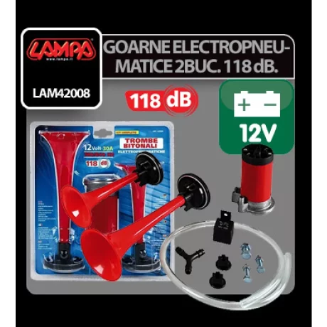 Goarne electropneumatice 2buc 12V - 118dB Bitonal