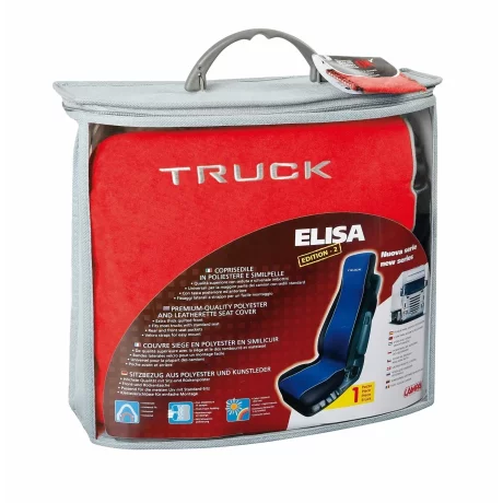 Husa scaun camion Elisa-2 poliester/imit. piele 1buc - Rosu/Negru