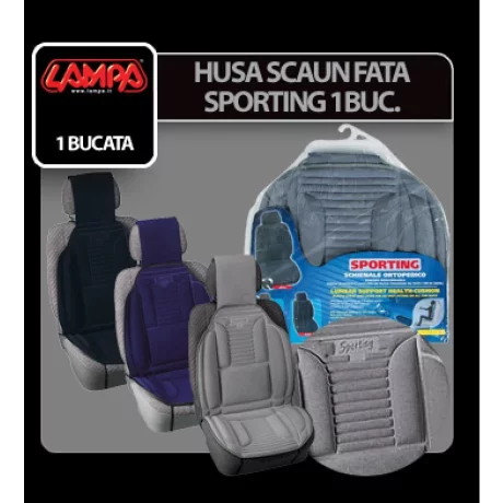 Husa scaun Sporting cu suport lombar 1buc - Negru