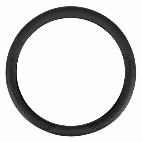 Husa volan Amio SWC-17-M, O 37/39 cm - Negru/Carbon