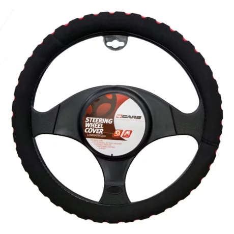 Husa volan burete color 4Cars - O 37-39cm - Negru/Rosu