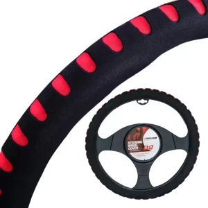 Husa volan burete color 4Cars - O 37-39cm - Negru/Rosu