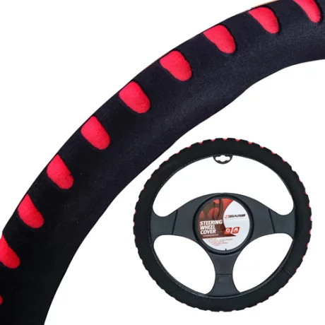 Husa volan burete color 4Cars - O 37-39cm - Negru/Rosu