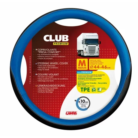 Husa volan camion Club premium - M - O 44/46cm - Albastru