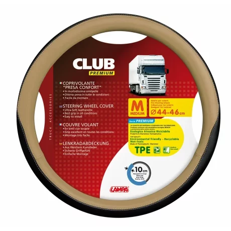 Husa volan camion Club premium - M - O 44/46cm - Bej