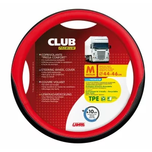 Husa volan camion Club premium - M - O 44/46cm - Rosu