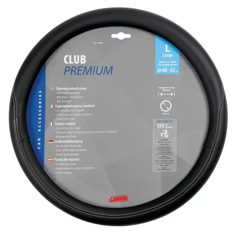 Husa volan Club Skeentex - L - O 40/42cm - Negru