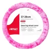 Husa volan din blana sintetica Amio SWC-54-M - O 37-39 cm - Roz
