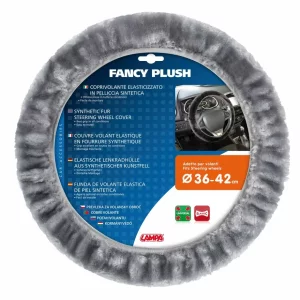 Husa volan din blana sintetica Fancy Plush - O 36/42cm - Gri