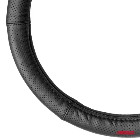 Husa volan din piele perforata Amio SWC-50-M - O 37-39 cm - Negru