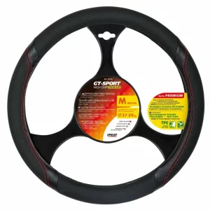 Husa volan GT Sport Premium - M - O 37/39cm - Negru/Rosu