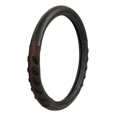Husa volan imitatie piele Spa - M - O 37/39cm - Negru/Rosu