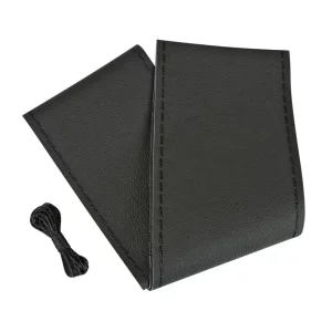 Husa volan piele pentru camion Premium - M - O 44-46 cm - Negru