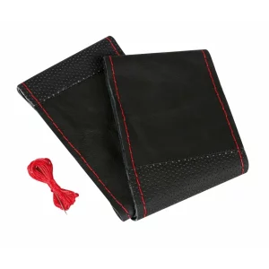 Husa volan piele Sport - Lampa - L - O 37-39cm - Negru/Rosu
