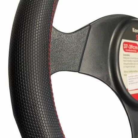 Husa volan Sport - M - O 37/39cm - Negru/Rosu