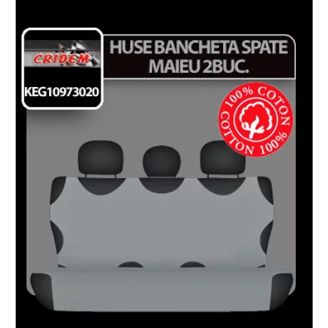 Huse bancheta spate maieu Koszulki 2buc - Gri