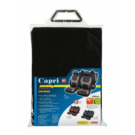 Huse scaun Capri stretch-fit 8buc - Negru/Gri