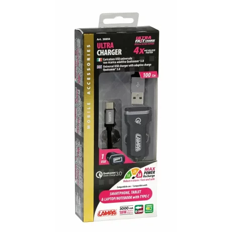 Incarcator rapid USB Type-C - Qualcomm 3000mA 12/24V