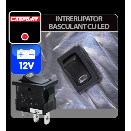 Intrerupator basculant cu LED 12V - Rosu