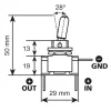 Intrerupator basculant cu LED, 2 terminale 12V - 20A - Rosu