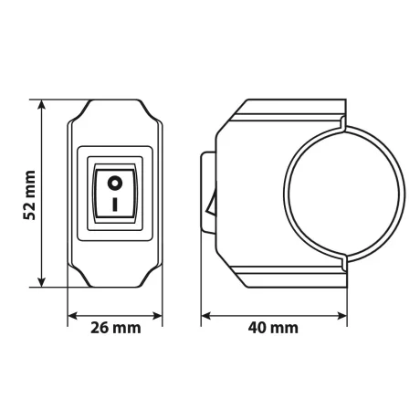 Intrerupator basculant impermeabil cu prindere pe ghidon 12V - 6A