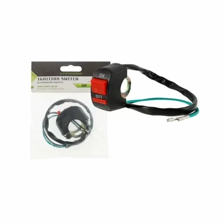 Intrerupator On-Off Carmotion universal, pentru scuter/motocicleta cu prindere pe ghidon - 12V - max 10A