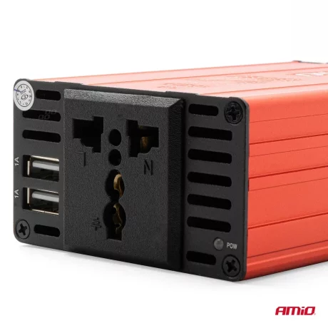 Invertor curent de la 24V la 220V, 300/600W, 2xUSB, Amio