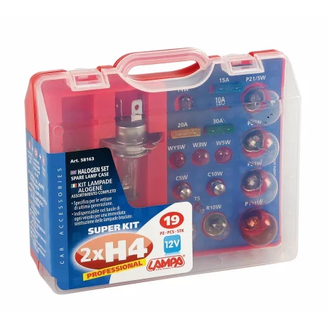 Kit becuri si sigurante 19buc, 12V - halogen 2xH4 P43