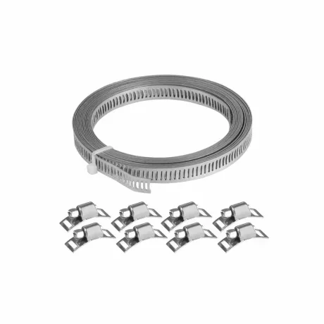 Kit de coliere furtun, rola 3m, latime 8mm, cleme de strangere 8buc