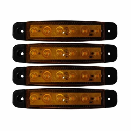 Lampa gabarit cu 6 LED-uri 12/24V set 4buc - Galben