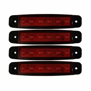 Lampa gabarit cu 6 LED-uri 12/24V set 4buc - Rosu