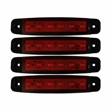 Lampa gabarit cu 6 LED-uri 12/24V set 4buc - Rosu