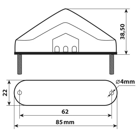 Lampa stop LED cu 3 functii Nova 12V