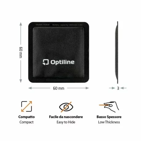 Localizator de obiecte Opti Tracker Compact, Ultra-subtire, cu adeziv, functionare prin aplicatia Find My de la Apple