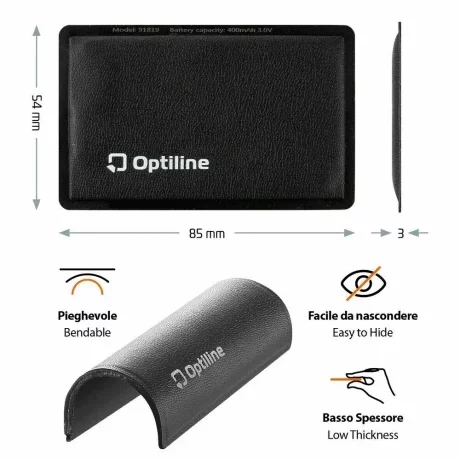 Localizator de obiecte Opti Tracker Flex, Ultra-subtire, pliabil, cu adeziv, functionare prin aplicatia Find My de la Apple