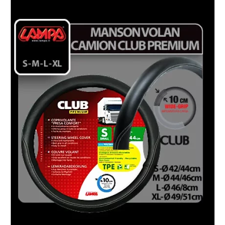 Manson volan camion Club premium - L - O 46/48cm - Negru